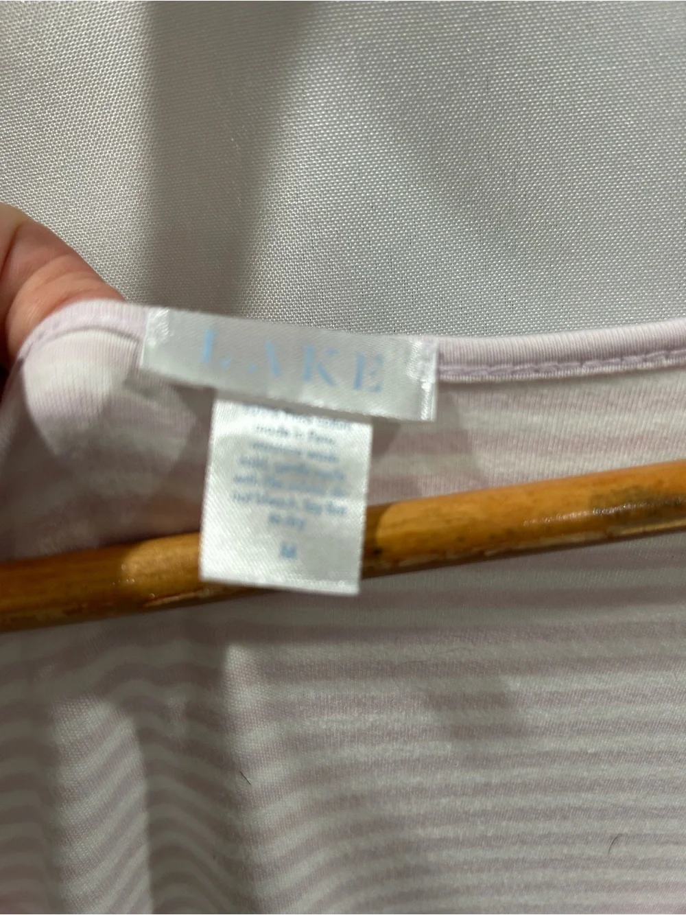 LAKE Pima Maternity Nightgown in English Rose Stripes EUC
